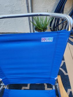 Rio Brands Blue 5-Position Beach Folding Chair