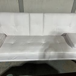 White Leather Futon 