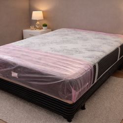 New queen mattress and box spring 2 pc bed frame is not included
