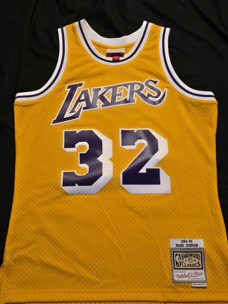 Magic Johnson #32 Los Angeles Lakers Mitchell &ness Hwc Swingman Jersey Size Medium