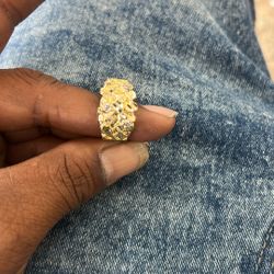 14k Gold Nugget Ring VvsDiamonds 