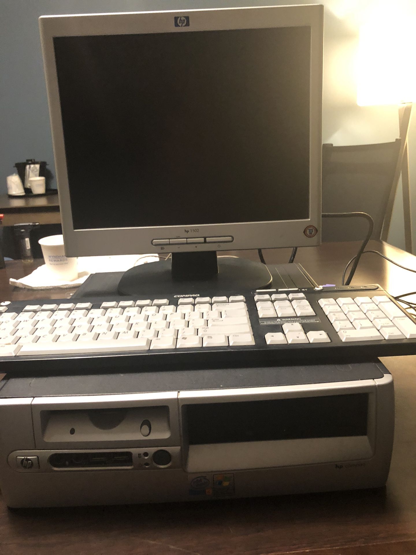 Computer, monitor and keyboard