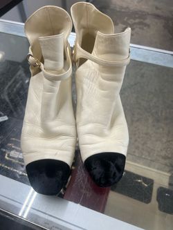 Chanel Leather Ankle Boots, Size 37