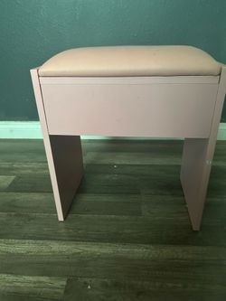 Pink vanity stool