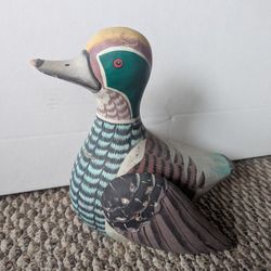 10" Wooden Duck Decoy Hunting Decoration Movable Wings Bird Muscovy Wood Xmas Tree Ornament Yard Garden Bird Statue Pier One 1 Pottery Barn West Elm 