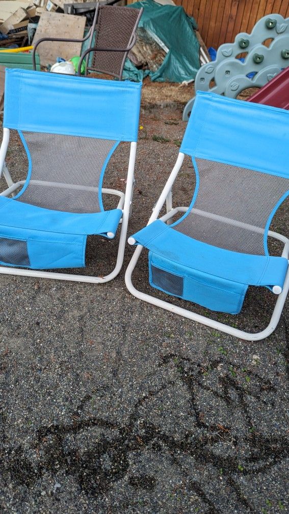 2 Low Profile Folding Chairs