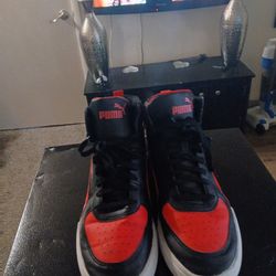Puma Rebound LayUp SL High-Tops - Black/Red (Size 12) - Excellent Condition!