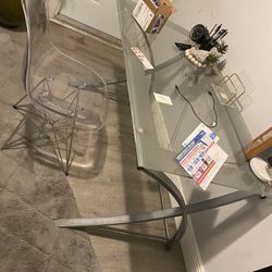 Glass Desk and Chair 