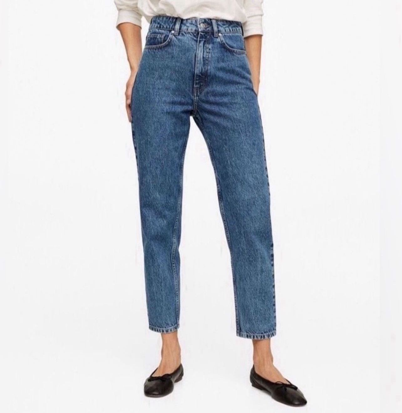 Mango Mom High Waist 100% Cotton Jeans Size 2