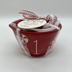 Rae Dunn Red Peppermint Ceramic Measuring