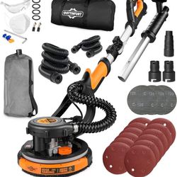 Electric Sander for Drywall with Vacuum, 7 Variable Speed (contact info removed)RPM, 14ft Dust Hose, 26ft Power Cable, Storage Bag and LED Light