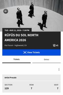 Rufus du sol ticket