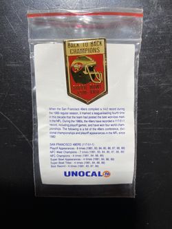 San Francisco 49ers Unocal 76 Back To Back Champions Pin