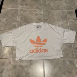 Adidas Women’s Originals Trefoil Cropped Top Athletic Tee SZ Small Tank Top