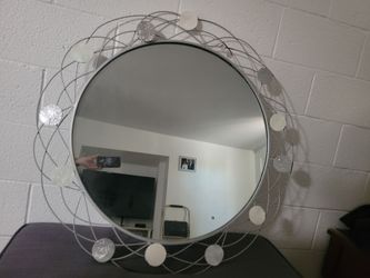 Large wall mirror with hardware