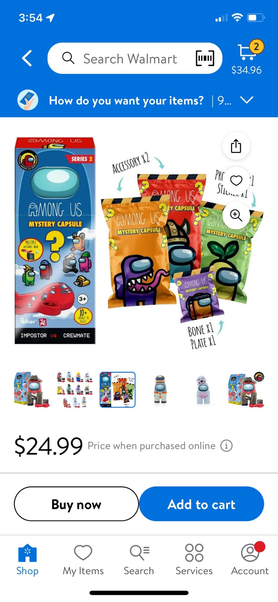 YuMe Official Among Us Mystery Capsules Impostor vs Crewmate - Blind Box (2 Pack) Mini Action Figure Surprise Toys Bag Accessories Collectible