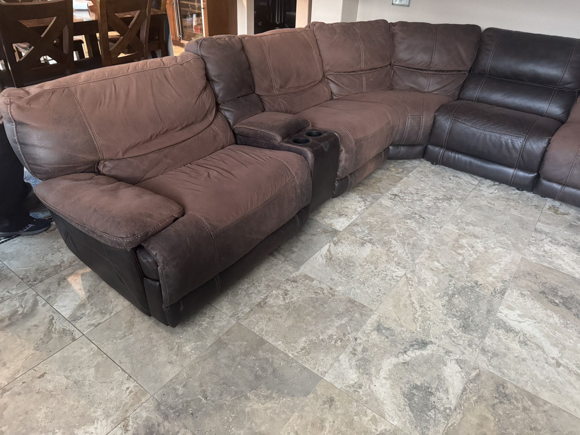 Microfiber Sofa With Power Recliners