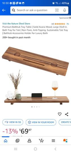 Acacia Wood Bathtub Tray New 