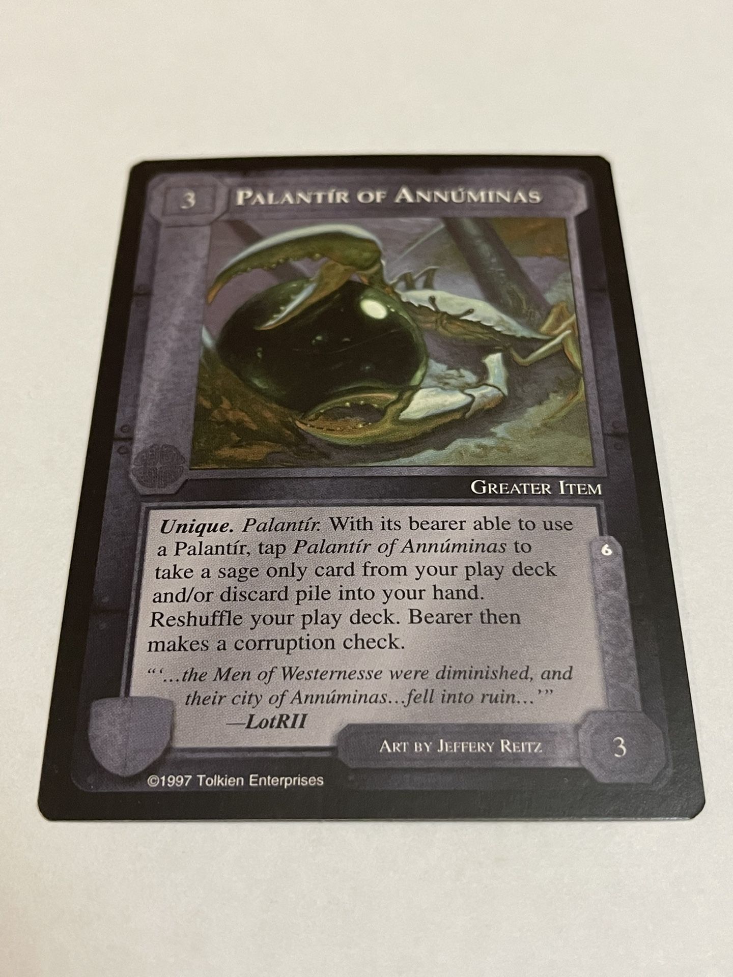 Palantir of Annuminas Middle Earth MECCG CCG NM Rare ( The Lidless Eye )