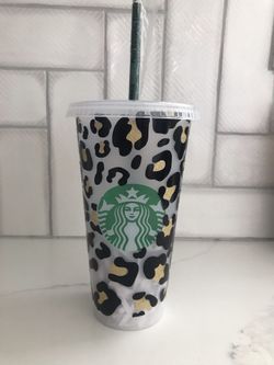 Leopard wrapped Starbucks cup 