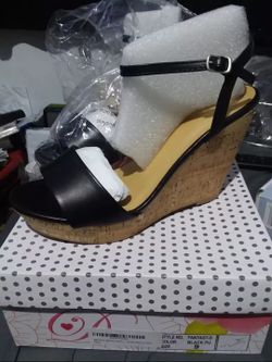 MVE Shoes Womens Stylish Open Toe Wedge Sandals (black) (size 9)