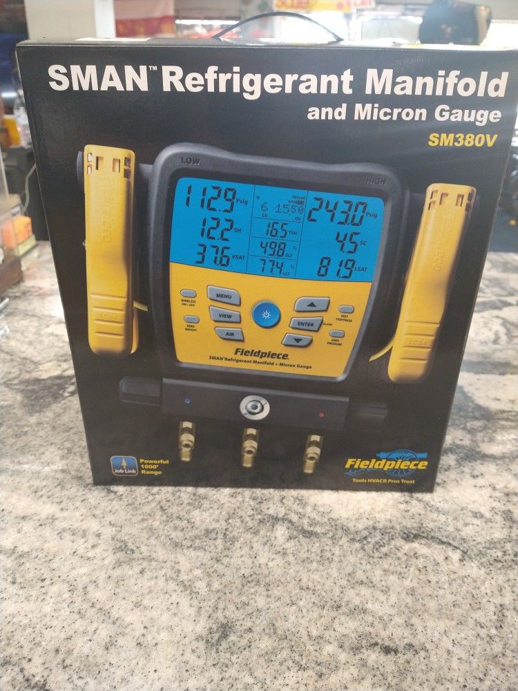 Fieldpiece Sm380v Wireless 3-port Manifold With Micron Gauge