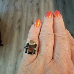 Earrings and ring.