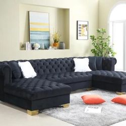 Vendo Este Sectional  En Negro Y Gris  Con 40 De Enganche 