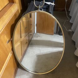 Vintage Mirror Oval Shape Gold Framed
