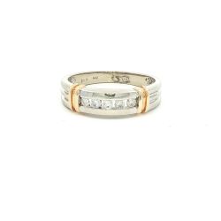 Men’s 1/4ctw Diamond 14k Two-Tone Wedding Band Ring Size 9.5 11057929