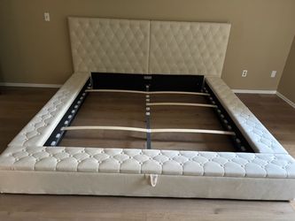 King bed frame with side storage