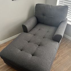 Gray Chaise Lounge Chair
