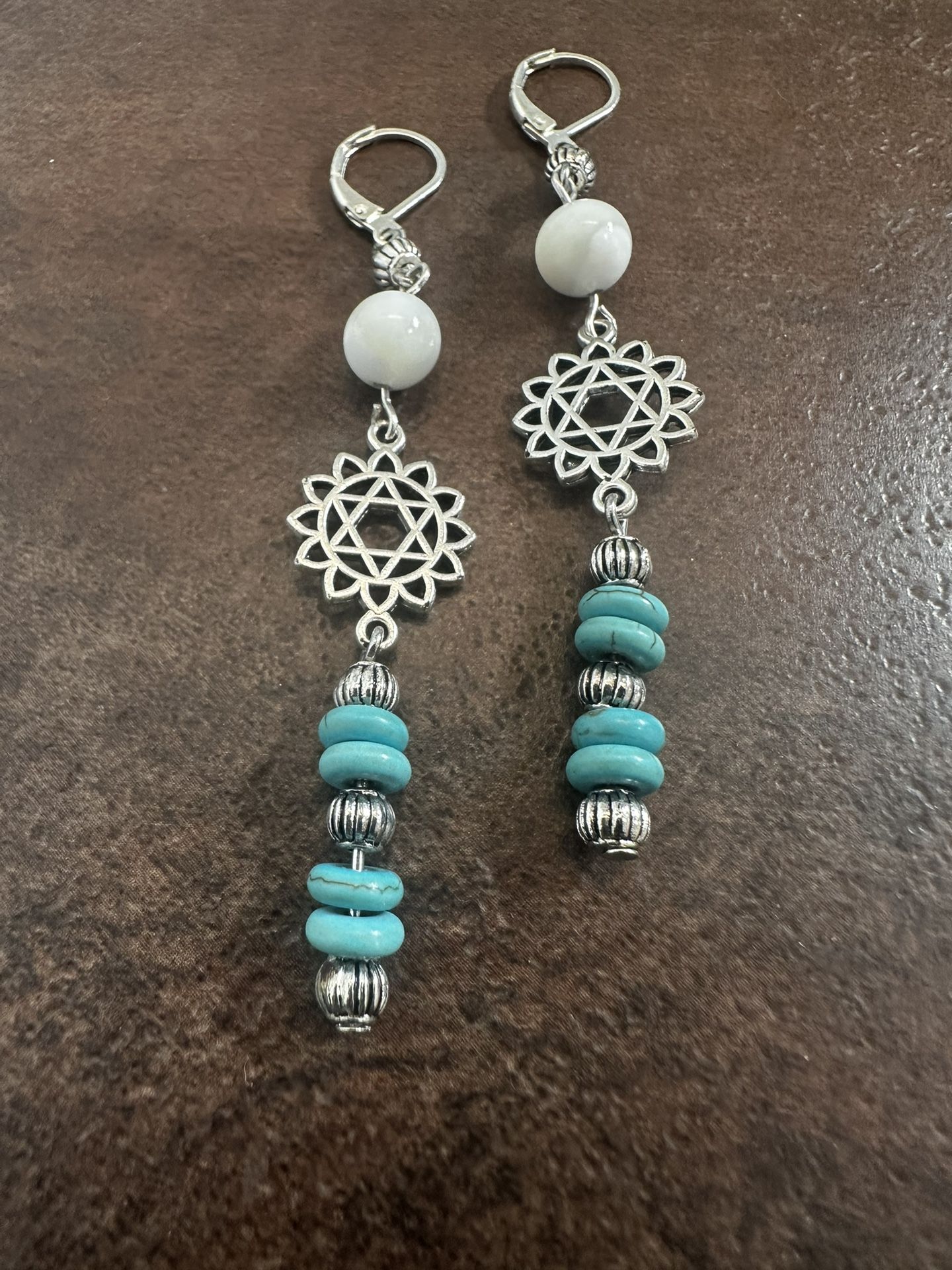 Bohemian Silver and Blue Filigree Earrings