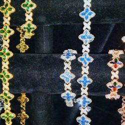 Moissanite VVS1 Lucky  Clover Bracelets AND Chains