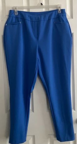 Cato Mid-Rise Blue Pull-On Dress Pants Size 14/16W