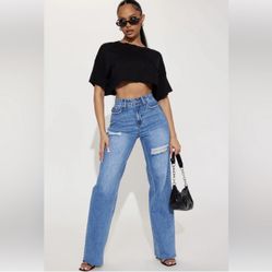 Ripped Straight Leg Jean 