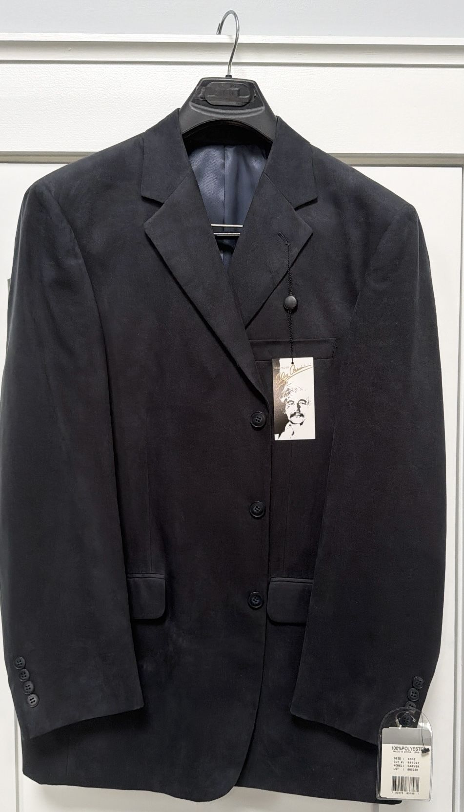 Men’s Oleg Cassini-Sport Coat-Navy Blue-New with Tags! Fully lined. Size 43-Vintage.
