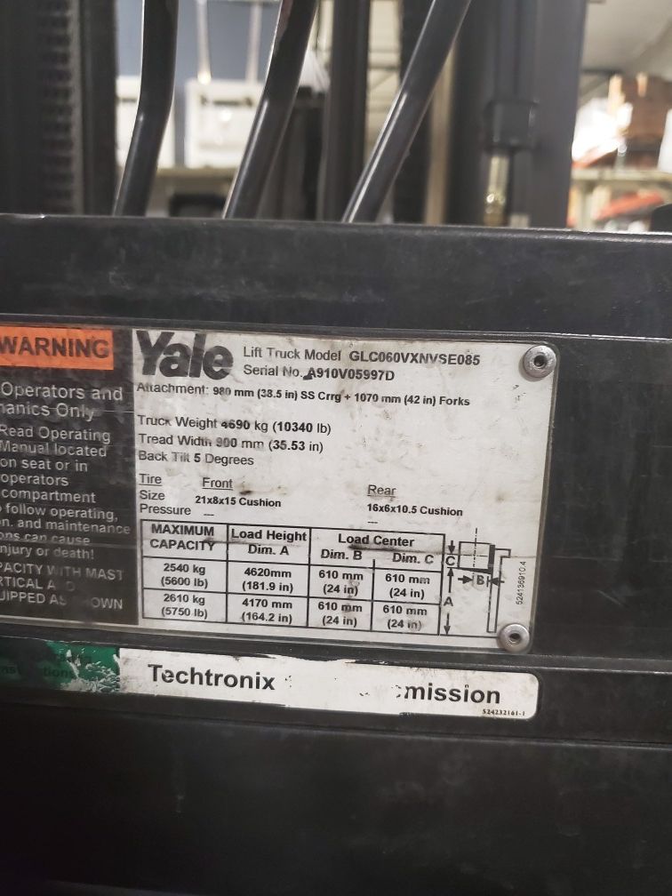 Yale Forklift Veracitor 60VX Dec. 2015 for Sale in Sumner, WA OfferUp