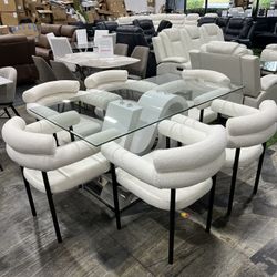 Modern Dining Table with 6 Chairs / Mesa de comedor moderna con 6 sillas