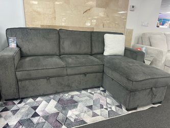 Special Offer ‼️Beautiful Grey Pull Out Sleeper Sectional $599