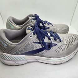 Brooks Adrenaline GTS 22 Shoes Women's 8.5 D Wide Grey Running Athletic Sneakers