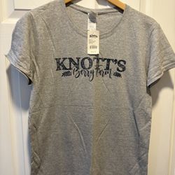 Brand New Knotts Berry Farm grey shirt women’s Size Large - Christmas Gift - Simi Valley 