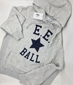 Eric Emmanuel M Medium Heather Gray Hoodie EE ★ Ball Star Basket Lounge Sweater SS25