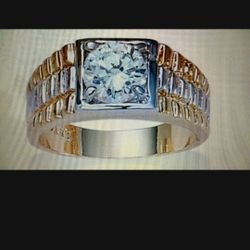 Men's ring two tone. Gold plated and stainless steel, cz stone, sizes: 11. I'm FIRM on the price. Brand New. Only $30.