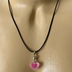 Pink Heart Pendant Necklace 