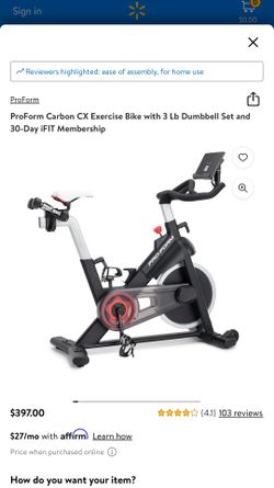 ProForm Carbon CX Exercise Bike for Sale in Snellville GA OfferUp