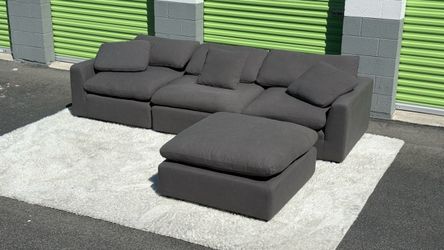 118” Oversized Modular Cloud Sectional + Ottoman
