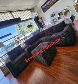 Sectional sofa L Shape Coffee Fur like Jumbo Corduroy fabric, Reversible loveseat. New Especial price