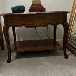 Two identical end tables