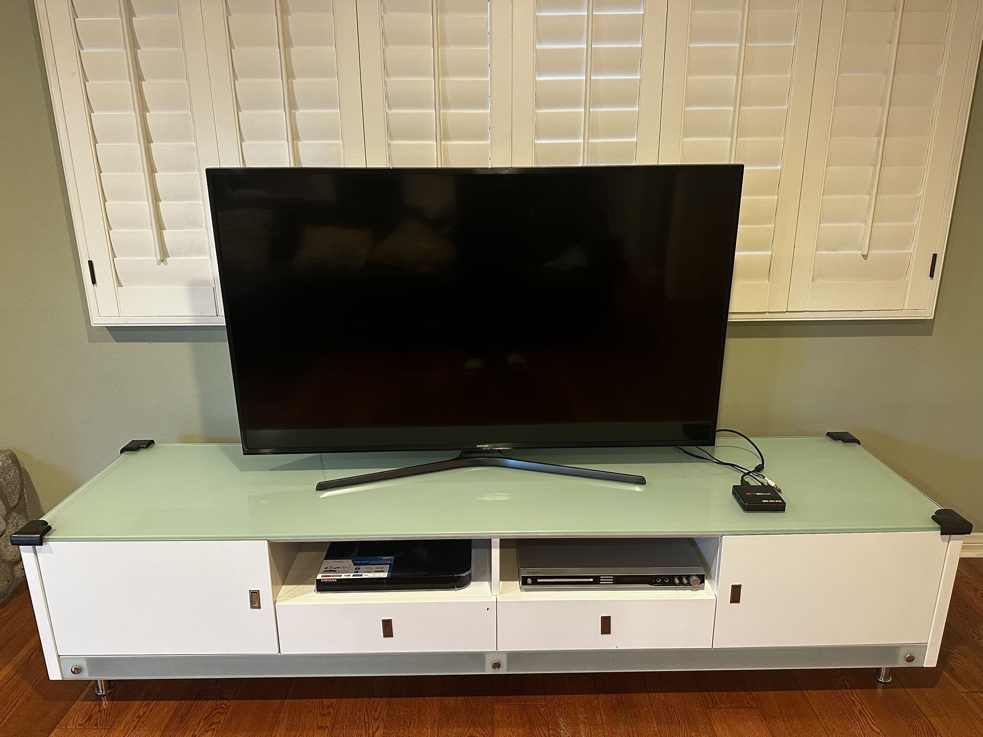 Modern TV Stand with Blue Light Underneath